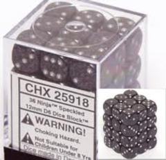 36 D6 Dice Block - 12mm Speckled Ninja - CHX25918
